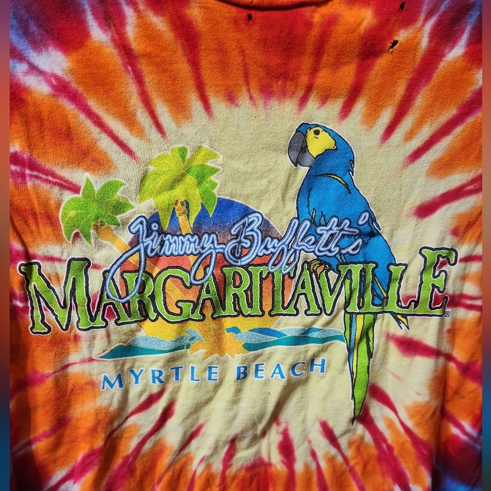 🌴 Margaritaville Myrtle Beach Parrot Logo Tie Dye Short Sleeve Tshirt - Picture 4 of 5